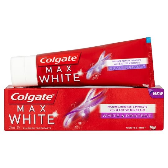 Colgate Tandpasta | Max White | White & Protect Gentle Mint | Køb nu