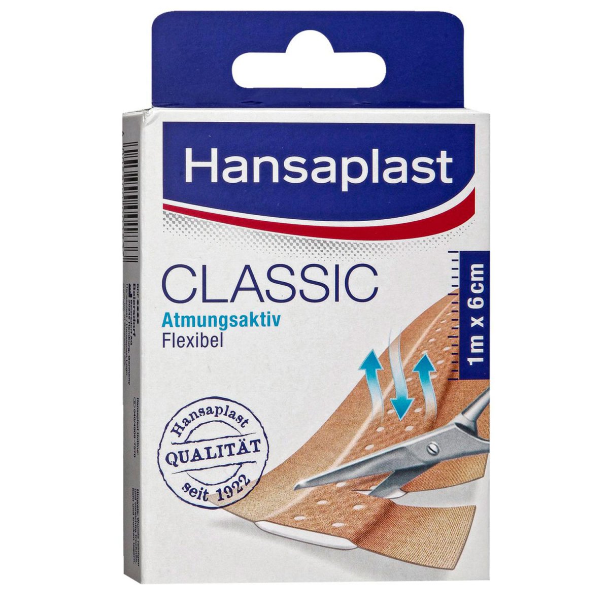 Hansaplast Classic Hæfteplaster 1 meter x 6 cm. Plastre + Bandager