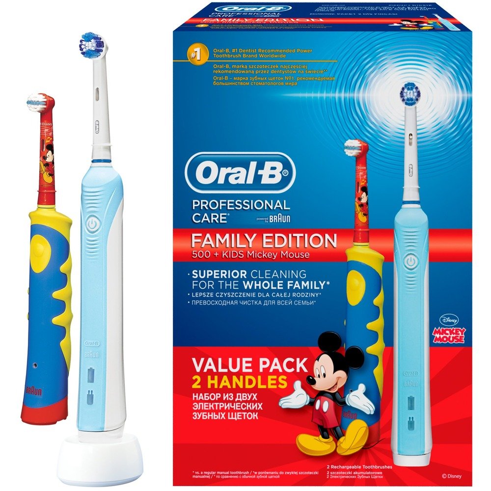 Oral-B Pro 500 + Disney Mickey El-tandbørster - Family Edition - Oral-B ...